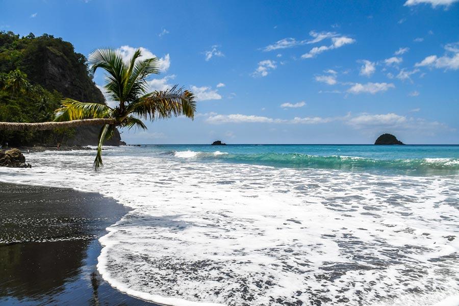 black sand beach